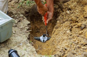 broken sprinkler pipe underground
