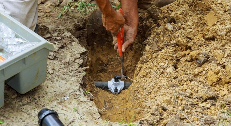 How do I find a broken sprinkler pipe underground?